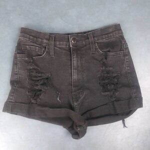 Vibrant High Rise Cuffed Denim Shorts Medium
